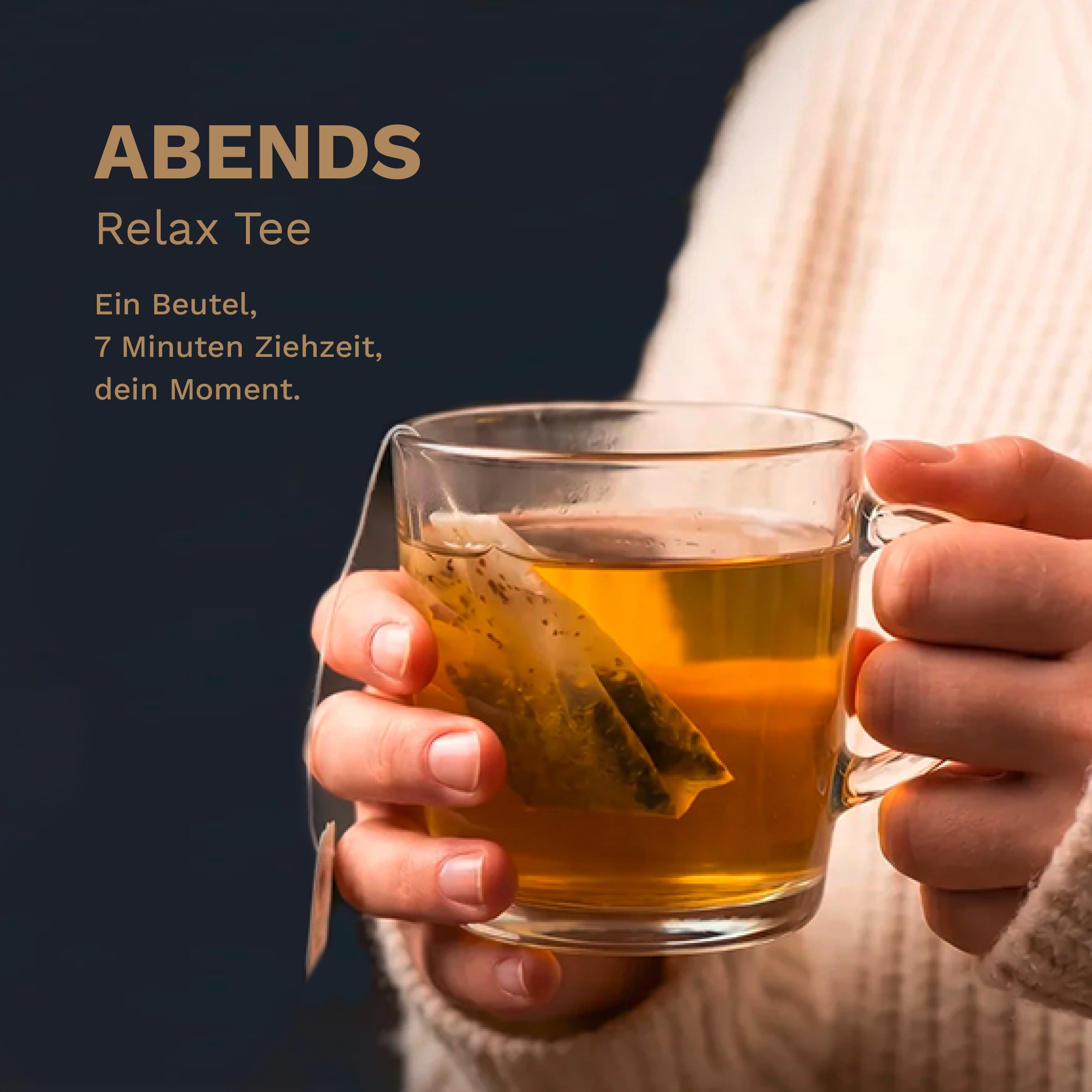 OFF Relax Tea als koffeinfreies Tee-Ritual am Abend bei sieben Minuten Ziehzeit.