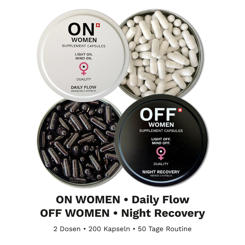 ONOFF Women Box mit ON Women Daily Flow und OFF Women Night Recovery – 200 Kapseln für 50 Tage