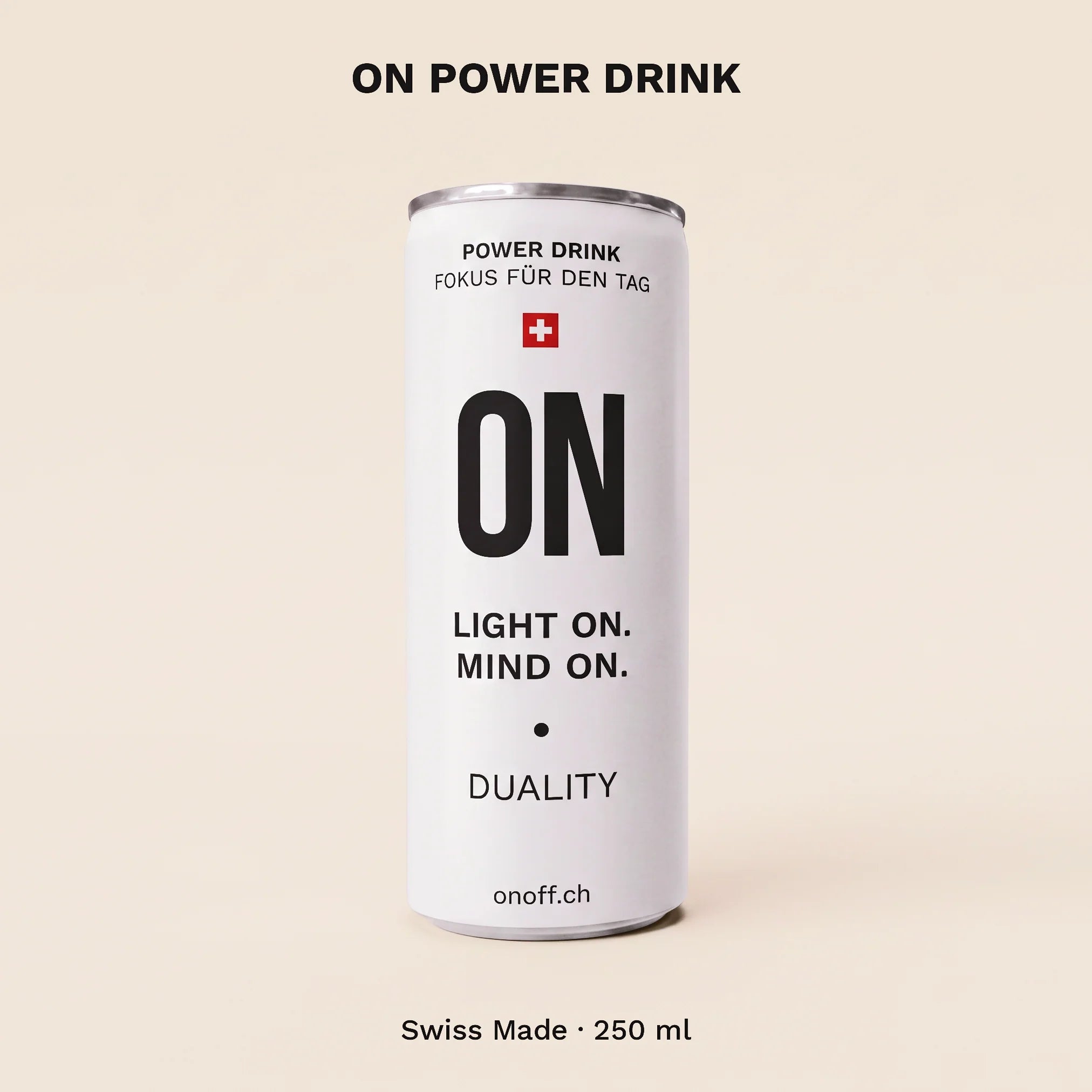 Schweizer Energy-Drink-Alternative: ON Power Drink mit 80 mg Koffein und Kräuterauszug – Swiss Made, 250 ml.